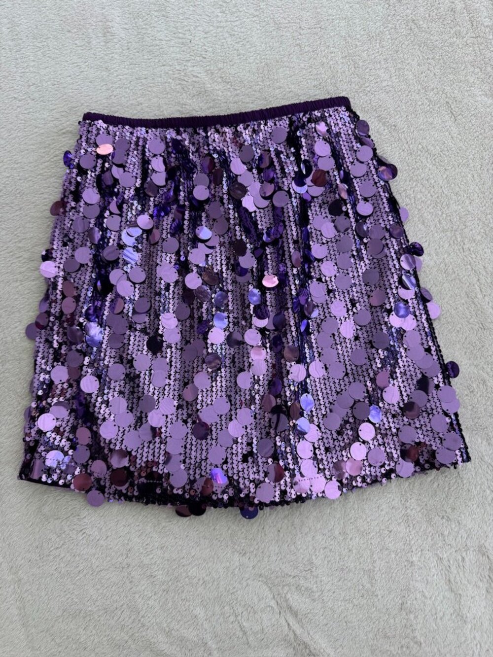 Sequin Sparkle Purple Mini Skirt Size S